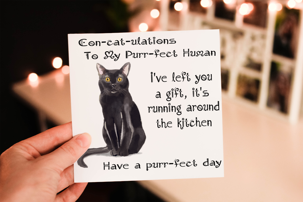 Bombay Cat Birthday Card, Cat Birthday Card, Personalized Cat